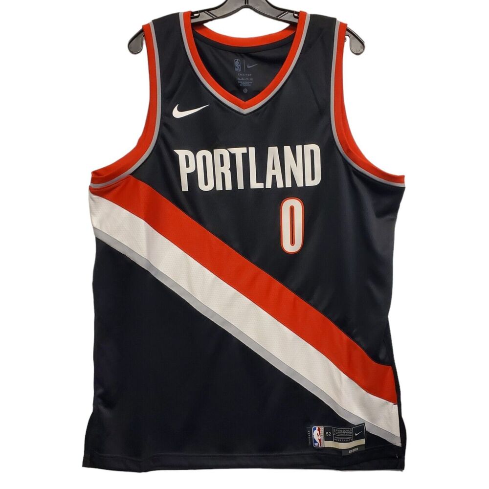 PORTLAND TRAIL BLAZERS Jersey Adult XL Black DAMIAN LILLARD #1 NIKE Swingman NBA